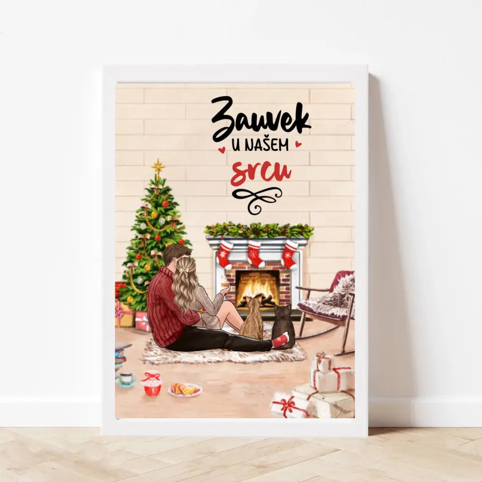 Couple Christmas - sa ljubimcima Poster
