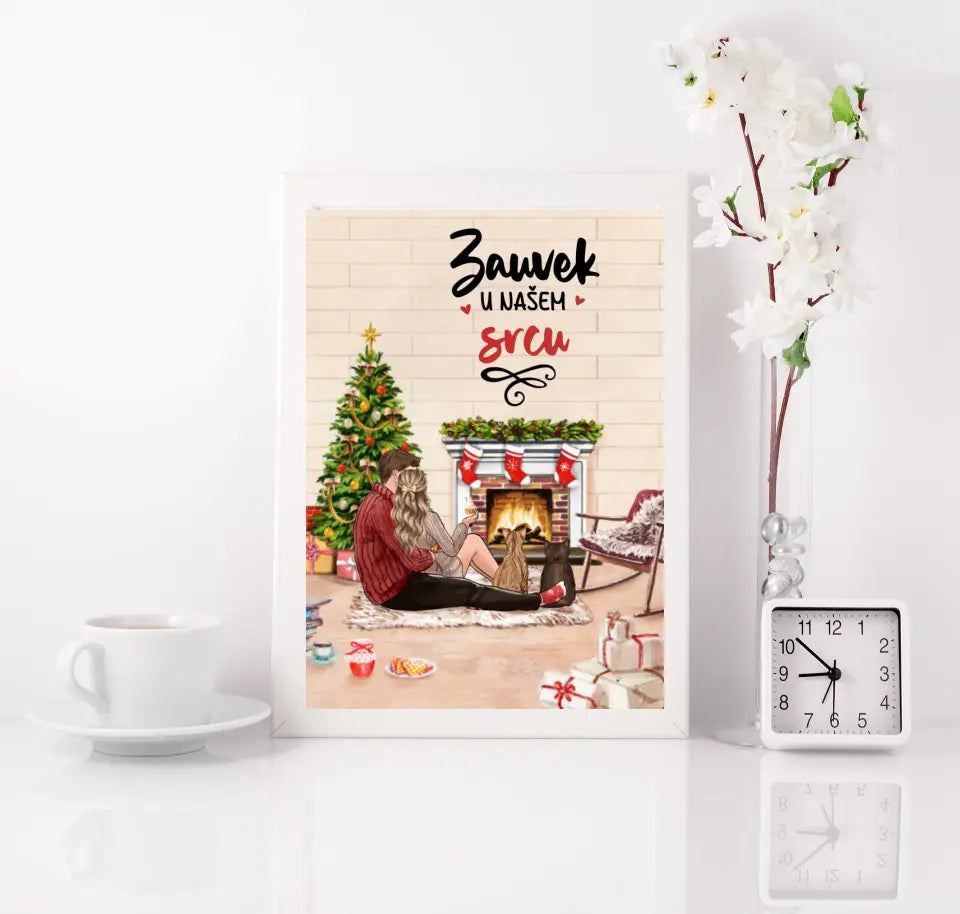 Couple Christmas - sa ljubimcima Poster