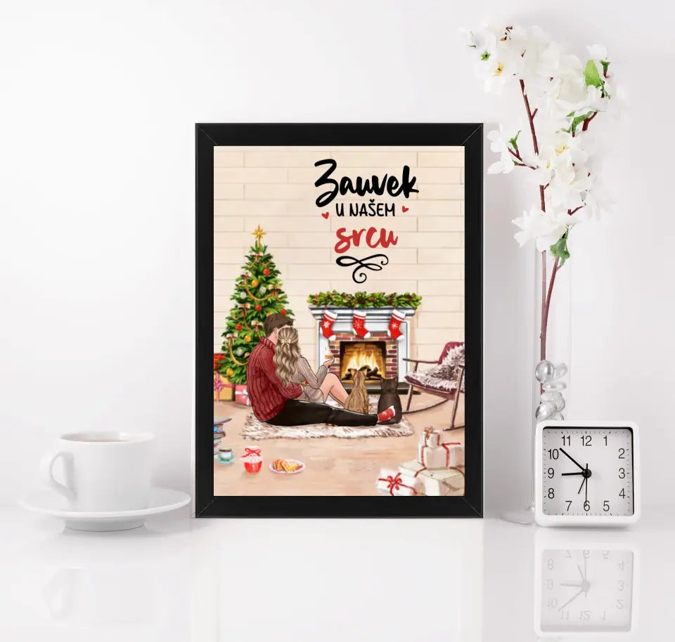 Couple Christmas - sa ljubimcima Poster