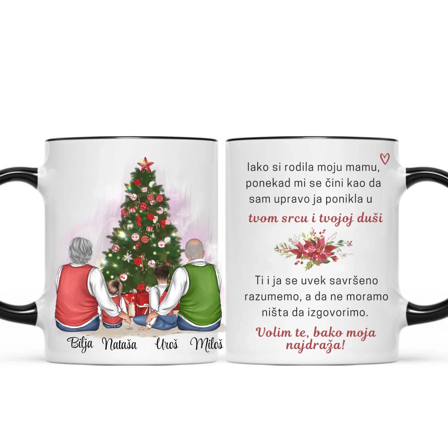 Baka i deka sa unučićima - Božićna šoljica