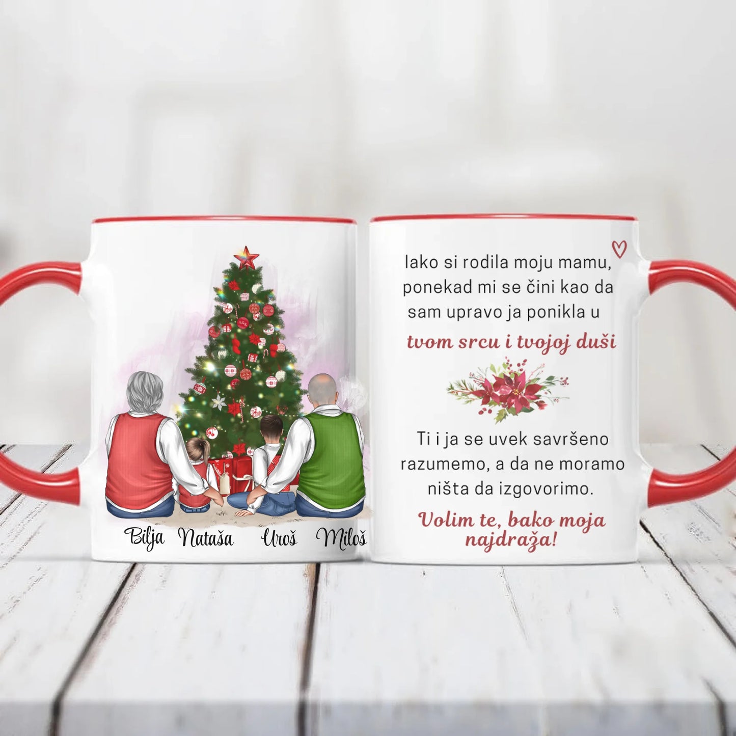 Baka i deka sa unučićima - Božićna šoljica