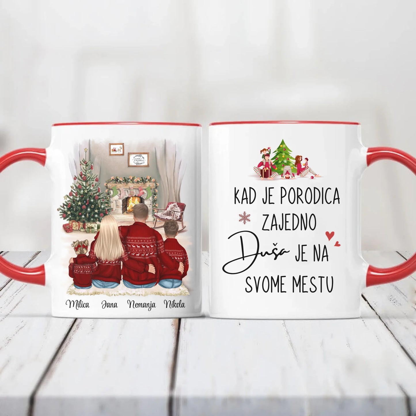 Božićna šolja za porodicu