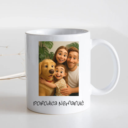 Tvoja fotografija u crtanom obliku - sa textom - Šoljica