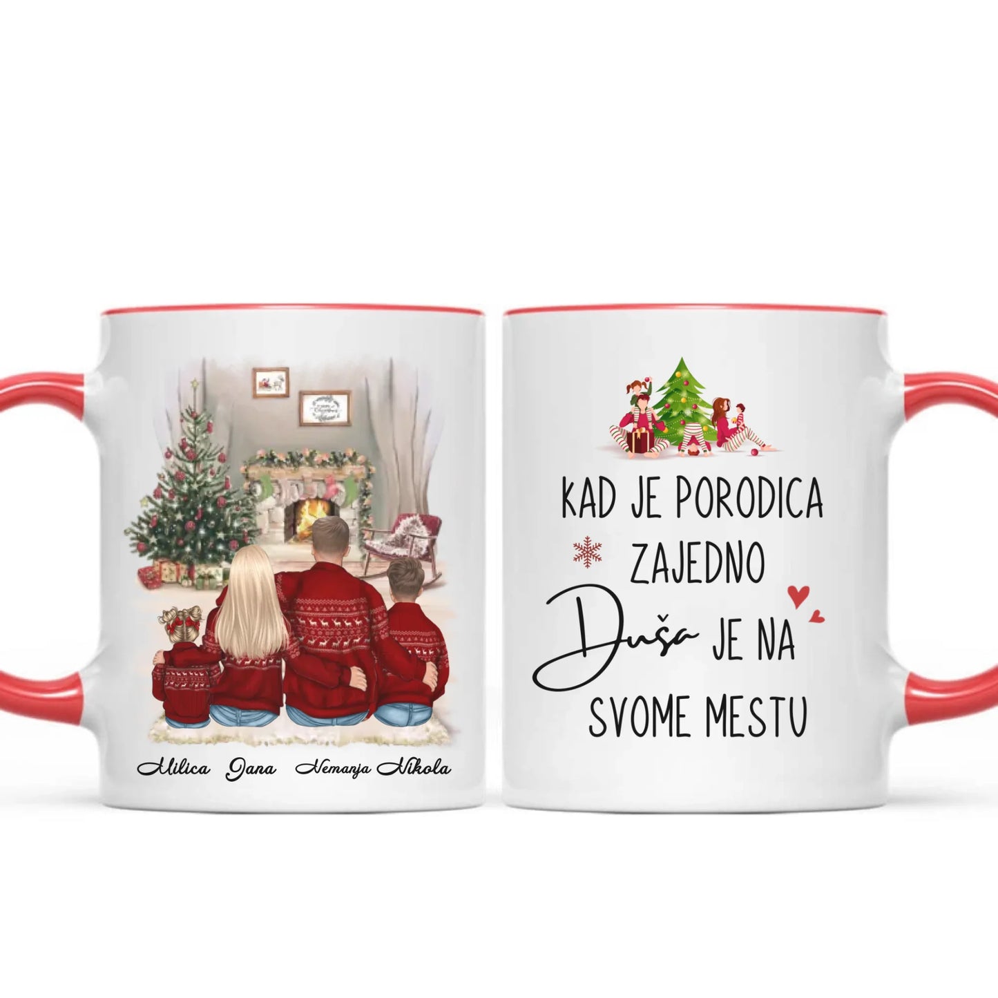 Božićna šolja za porodicu