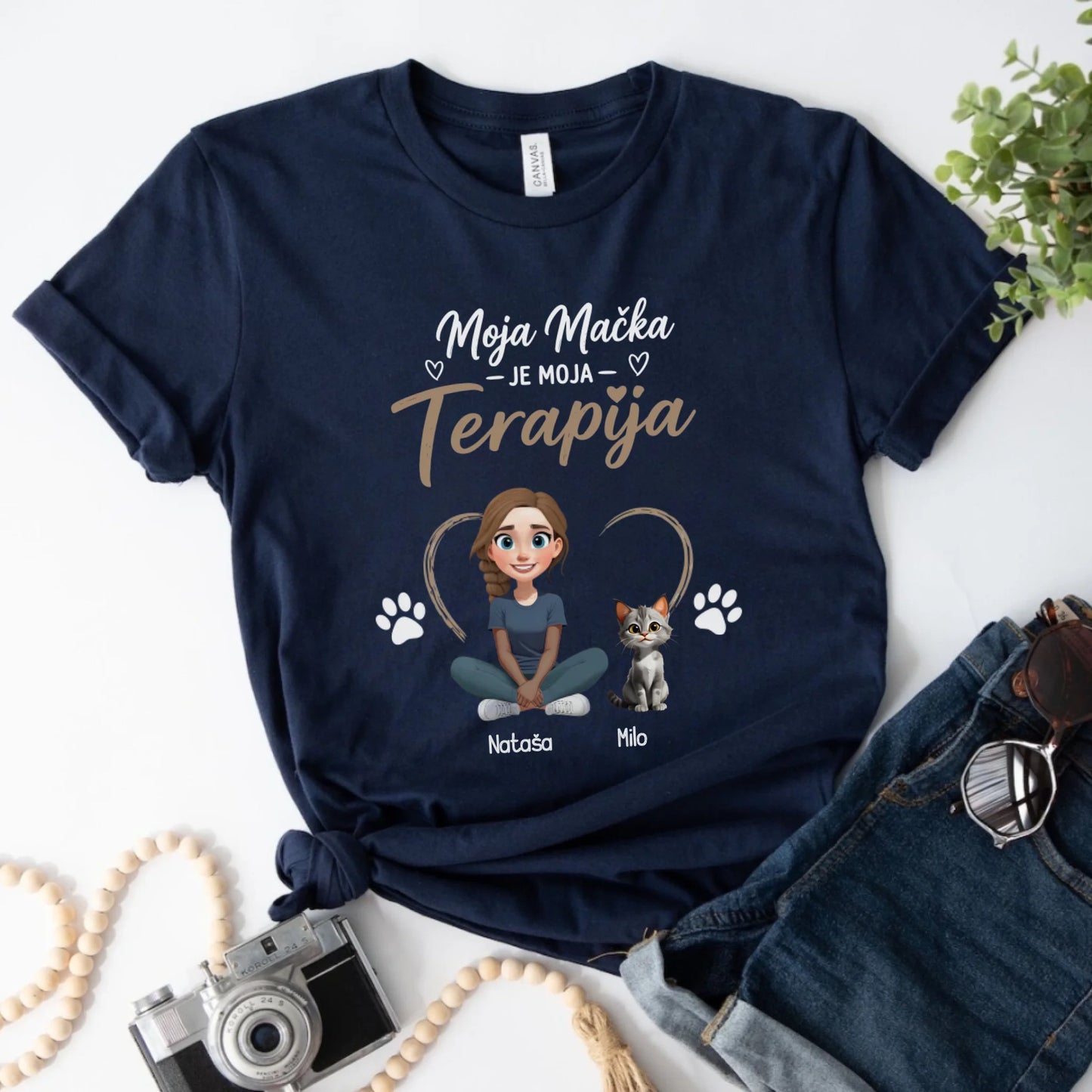 Moja mačka je moja terapija - Majica