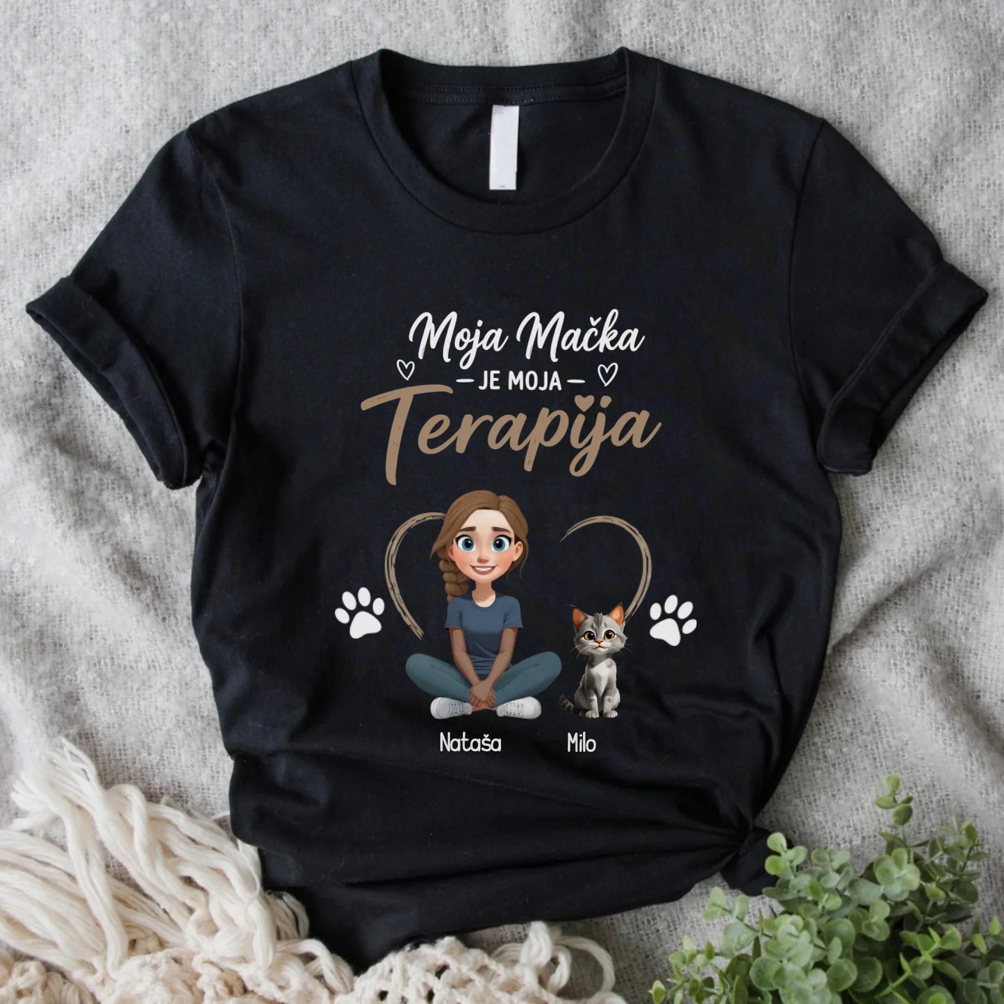 Moja mačka je moja terapija - Majica