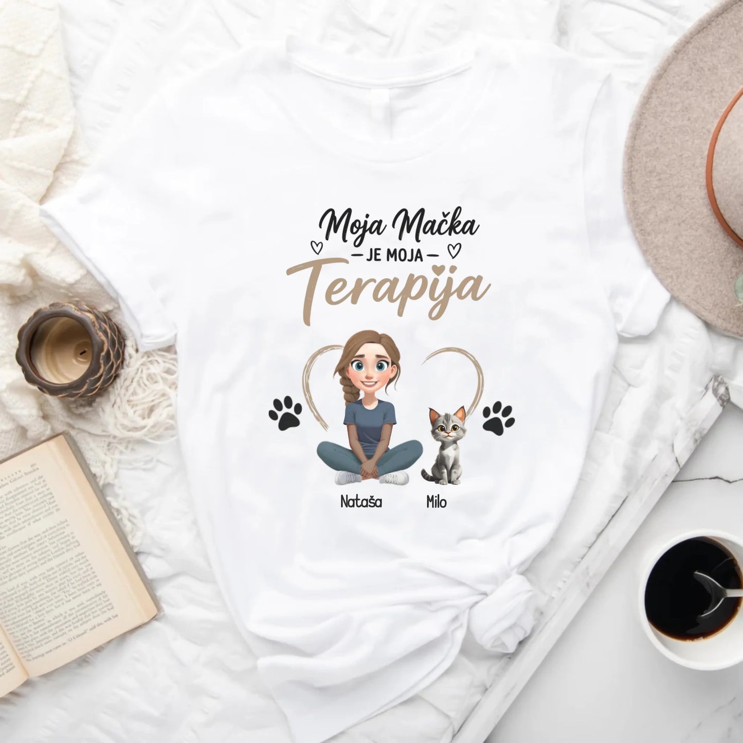 Moja mačka je moja terapija - Majica